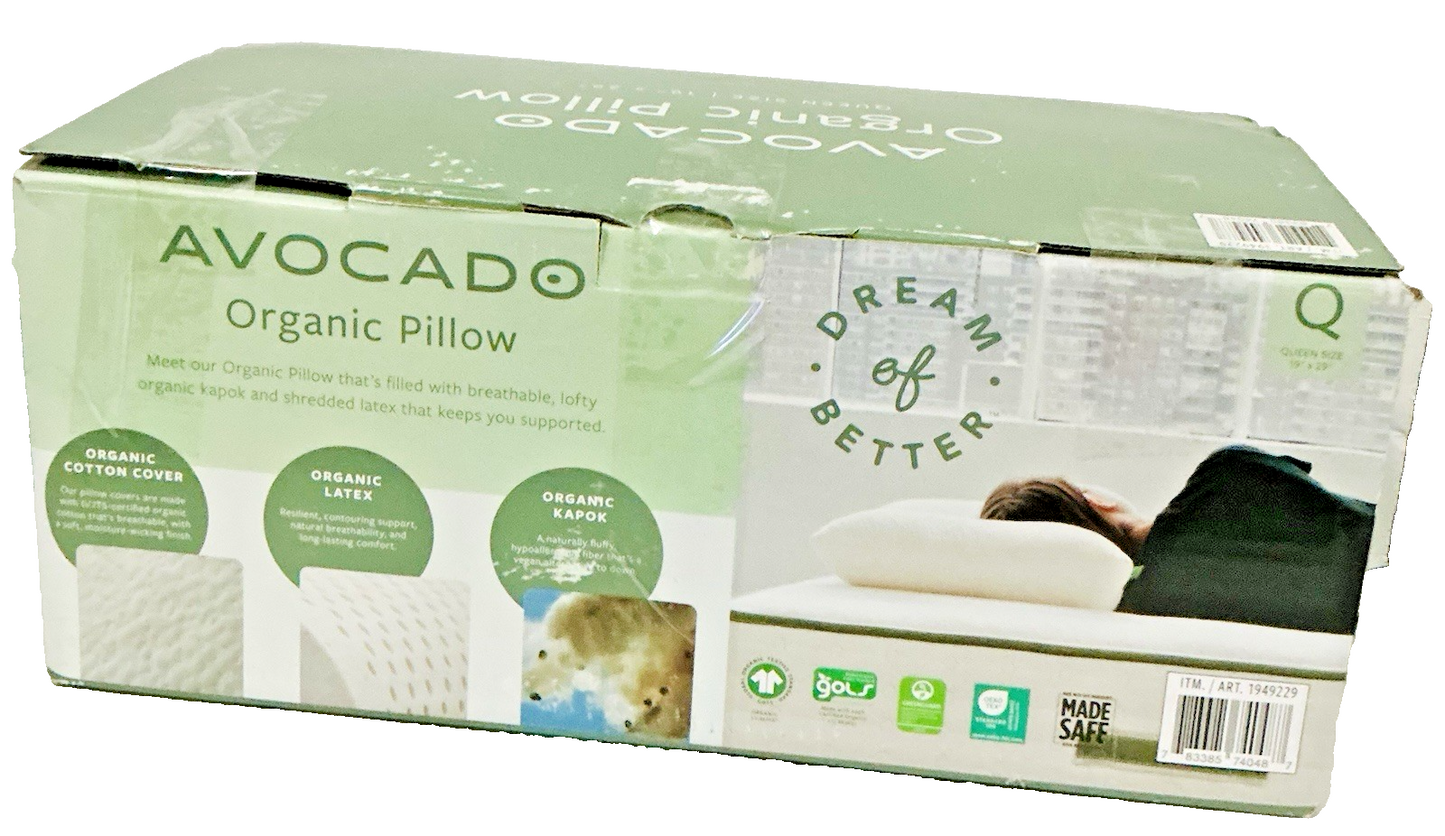 AVOCADO BRAND GREEN PILLOW QUEEN SIZE 19" X 29" 194229 CP