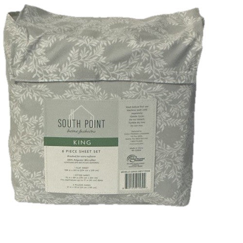 South Point Home Fashions 6 Piece Sheet Set King Size Michelle leaves