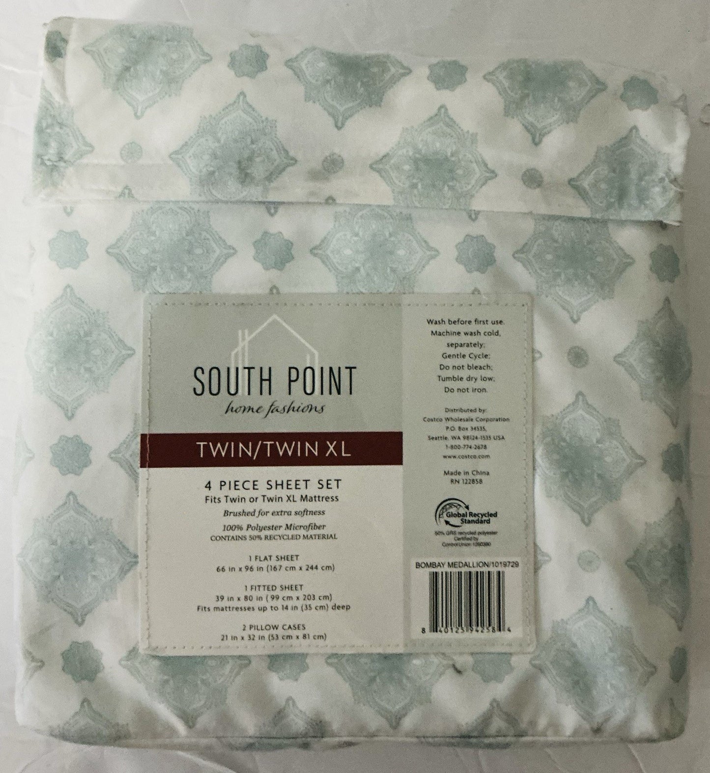 South Point Home Fashions Microfiber 4-piece Twin Set Bombay Medallion