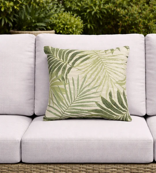Brentwood Indoor /Outdoor Decorative Pillow Jacquard leaf