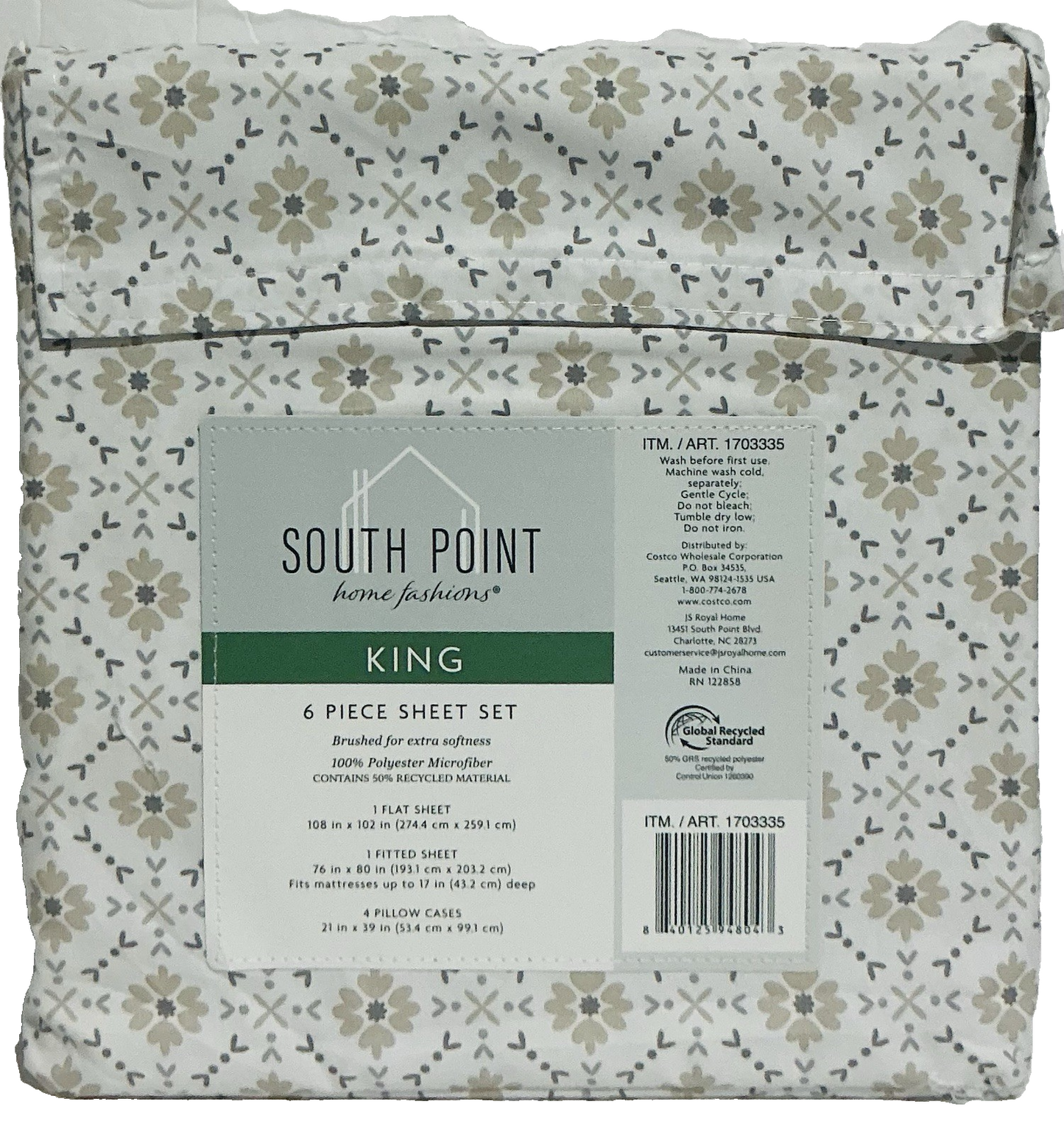 South Point Home Fashions 6 Piece Sheet Set King Size