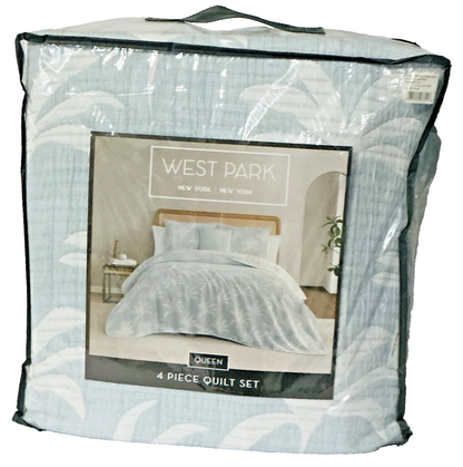 West Park NEW YORK  Palm Tree 4-piece Quilt Set - BLUE
