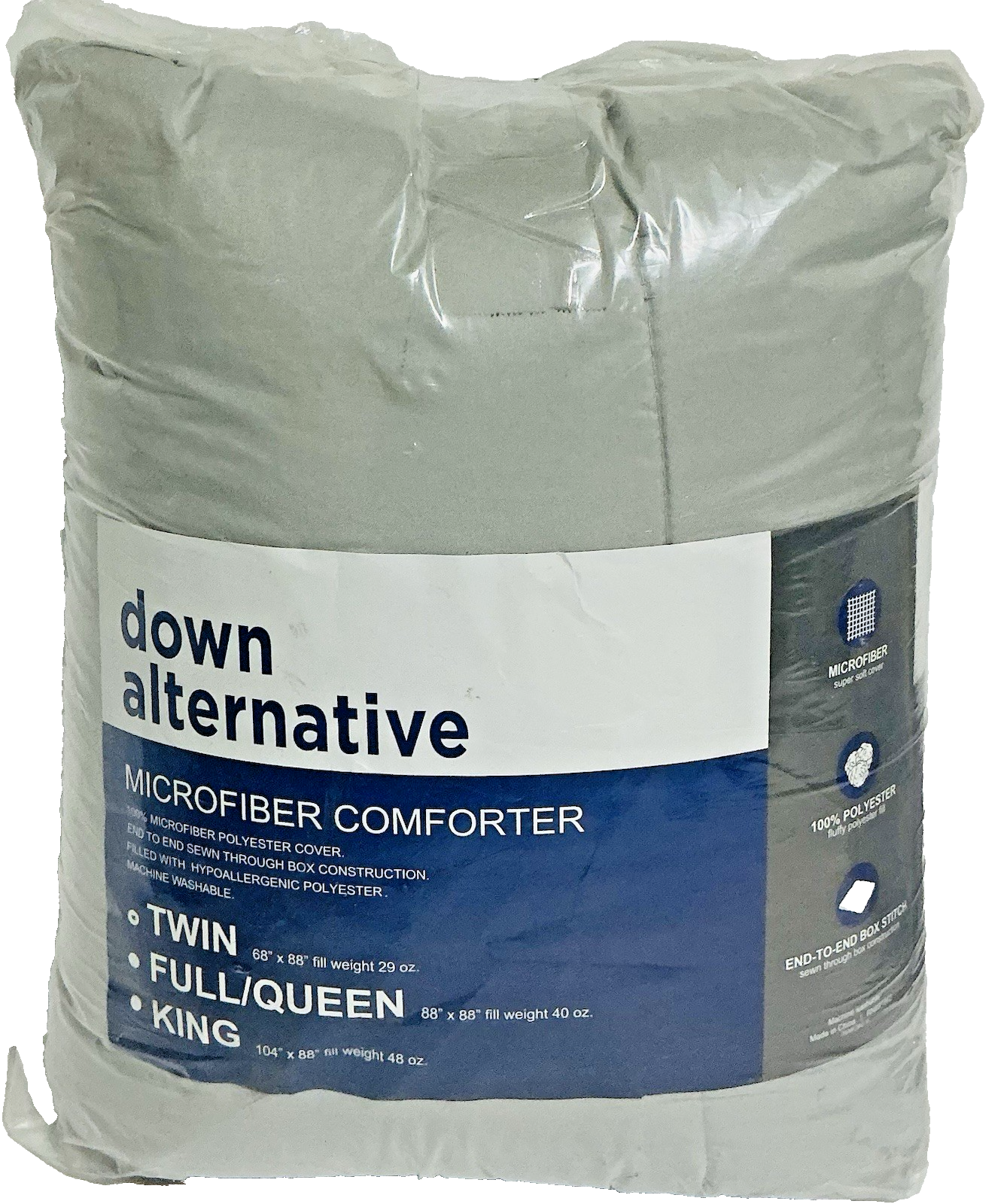 microfiber down alternative comforter- Gray