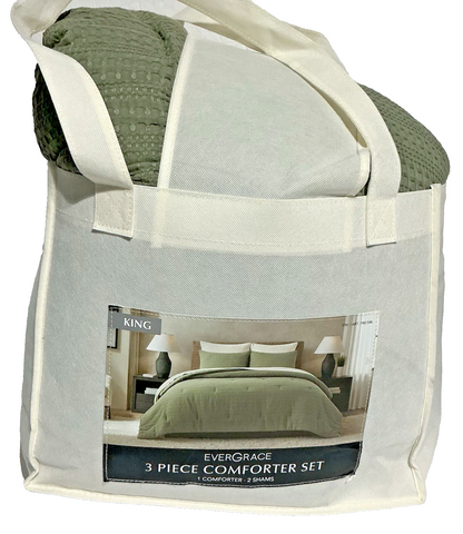 EverGrace Comforter Set King Size 2 Piece -GREEN