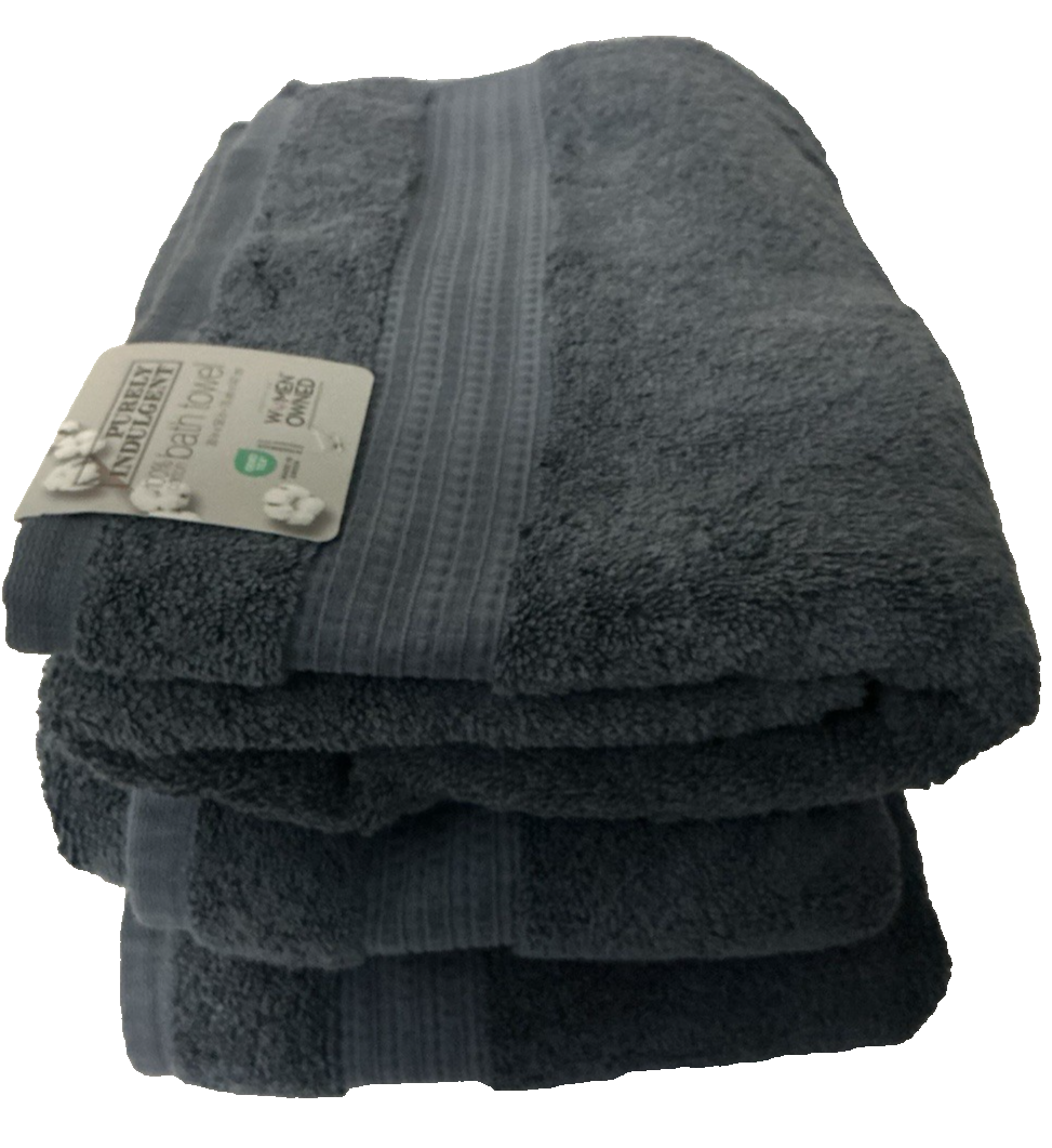 3-Pack Purely Indulgent bath towel Set  Color- Flint-stone