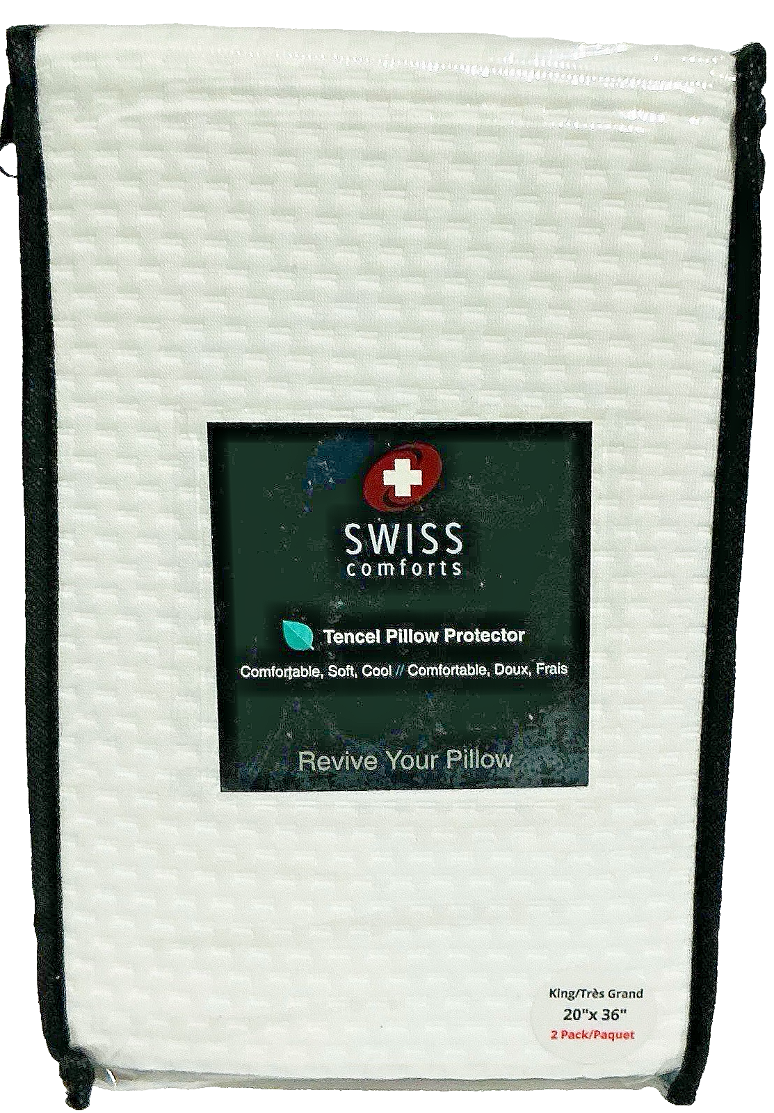 Swiss Comfort Tencel Pillow Protector King -2 Pack -WHITE