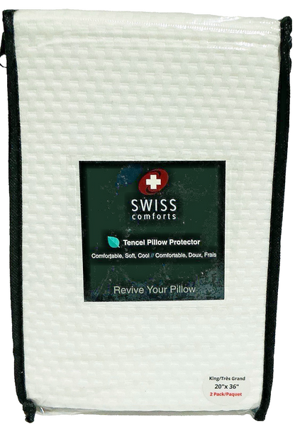 Swiss Comfort Tencel Pillow Protector King -2 Pack -WHITE