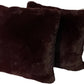Lot of 2 Decorative Throw Pillows Square Wine 18" x 18" Bedding Fuzzy