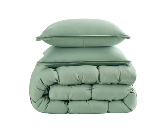 Casual Living Zuri Mega Puff 3-Pc Reversible Comforter Set, Queen Green 90"x92"