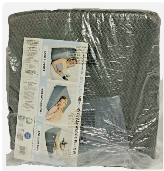 Dream Plush Memory Foam Wedge Pillow with Cooling Cover Size 24" x 24" x 10"