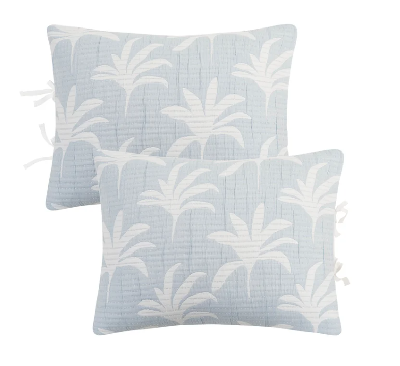 West Park NEW YORK  Palm Tree 4-piece Quilt Set - BLUE