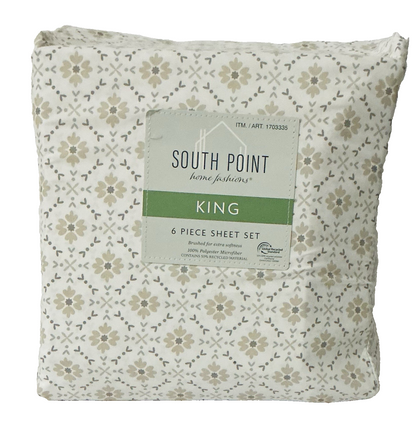 South Point Home Fashions 6 Piece Sheet Set King Size