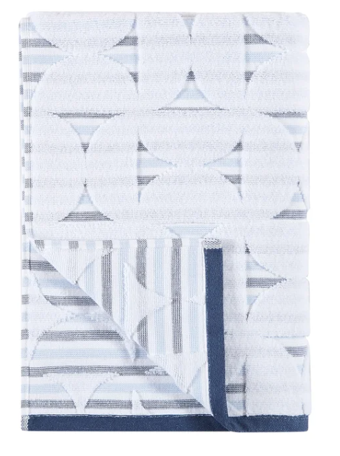 Abstract Circles Bath Towel, 2-pack Blue