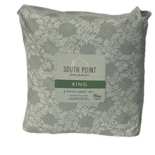 South Point Home Fashions 6 Piece Sheet Set King Size Michelle leaves
