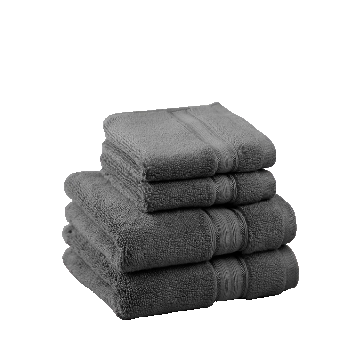 Purely Indulgent 4 Pc Cotton Hand Towel and Washcloth Set Of 4Pc Gray