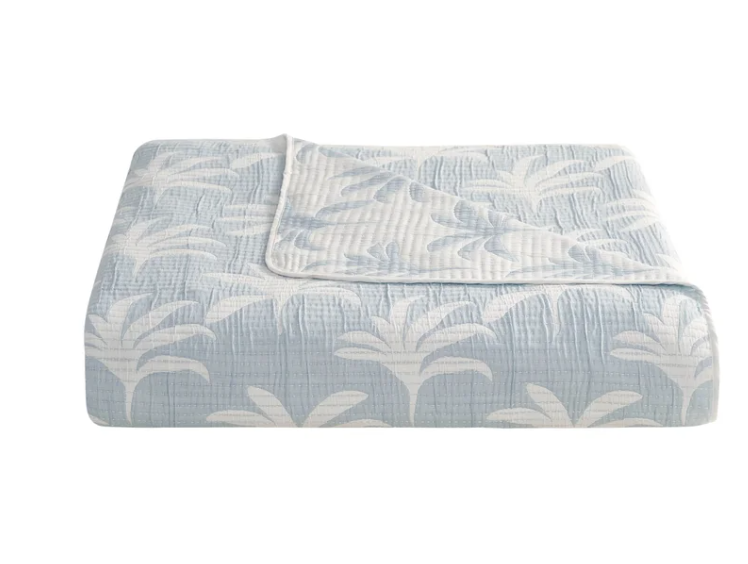 West Park NEW YORK  Palm Tree 4-piece Quilt Set - BLUE