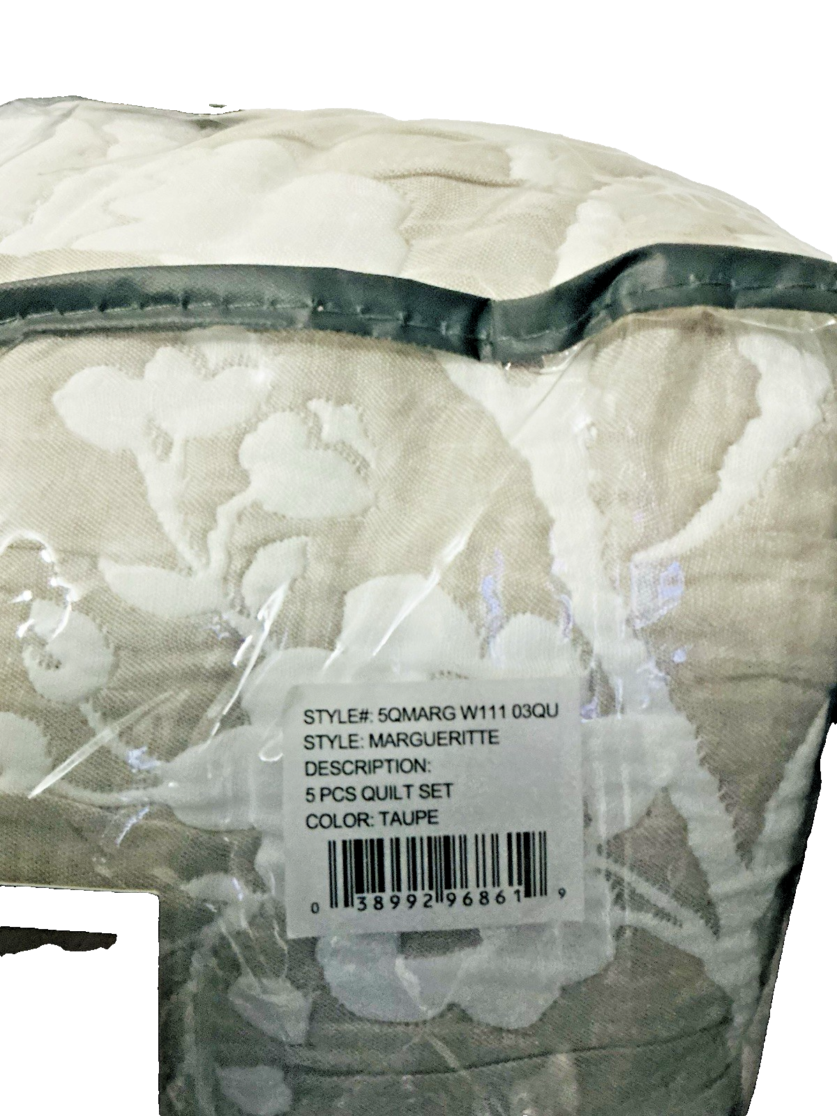 West Park Margueritte 5-piece Quilt Set, QUEEN SIZE - Floral BEIGE/TAUPE