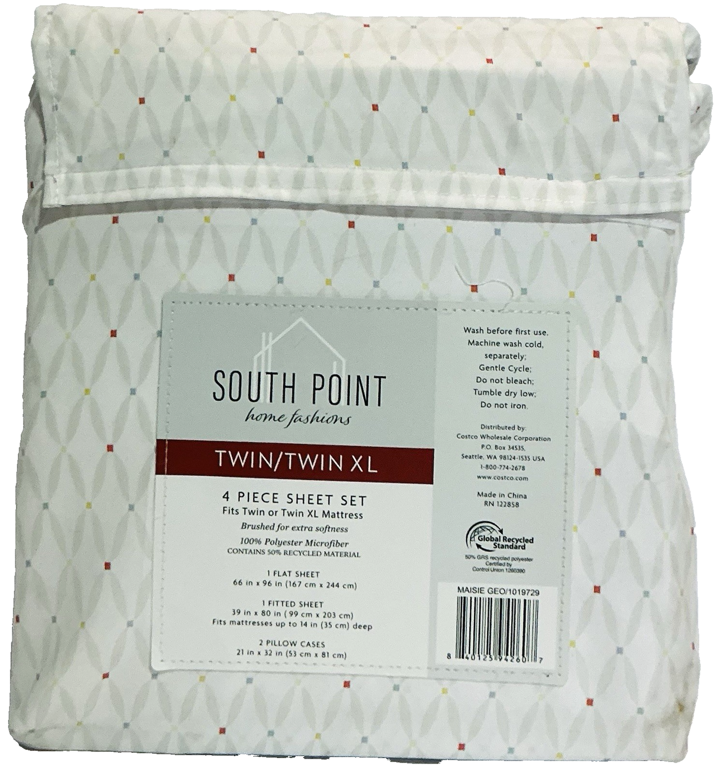 South Point Home 4-pc Microfiber Sheet Set, Twin/Twin XL, Maisie Geo