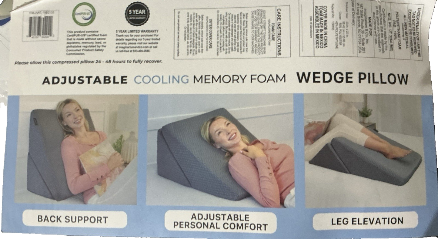 Dream Plush Adjustable Wedge Pillow with Cooling Cover – Multi-Position Support