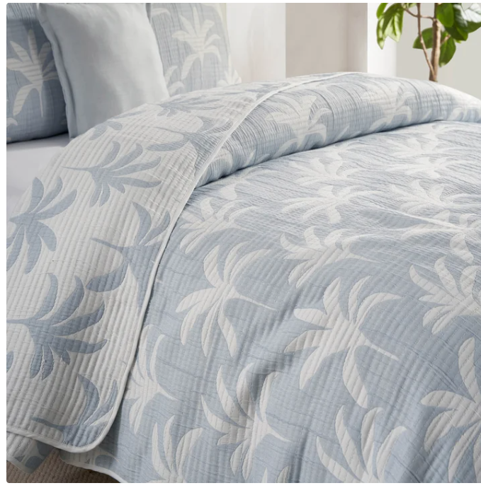 West Park NEW YORK  Palm Tree 4-piece Quilt Set - BLUE